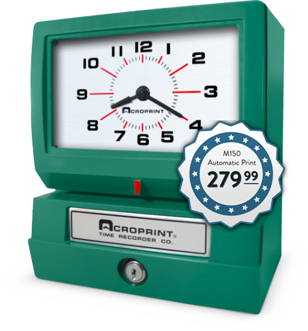 ACP012070411 Acroprint Model 150 Analog Automatic Print Time Clock for sale online 